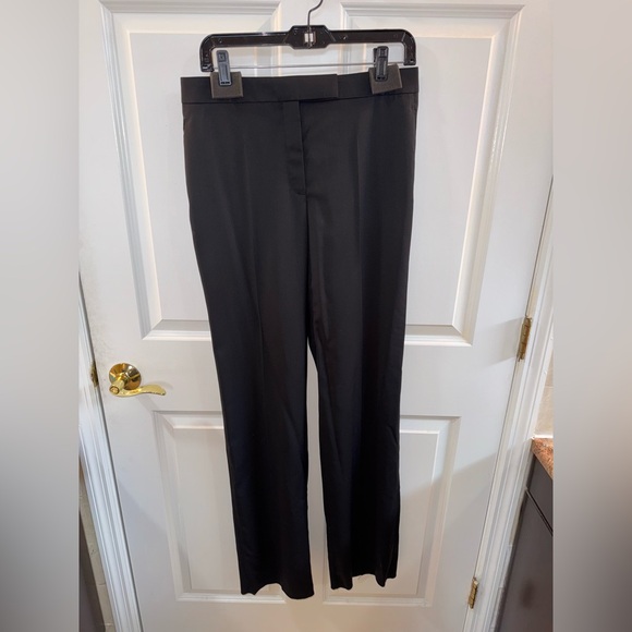 DayWearLab Crisp Fine Italian Wool Straight Full Length Trousers Black Size 6 - Picture 1 of 7